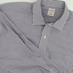 Brooks Brothers 346 Regular Fit Non Iron Striped‎ Dress Shirt Men 17